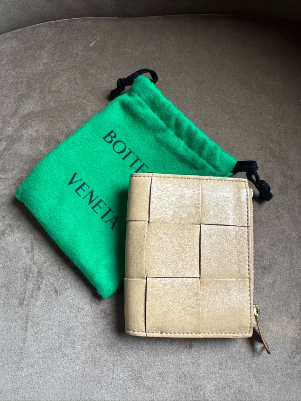 Bottega Veneta Tan Intrecciato Card Holder